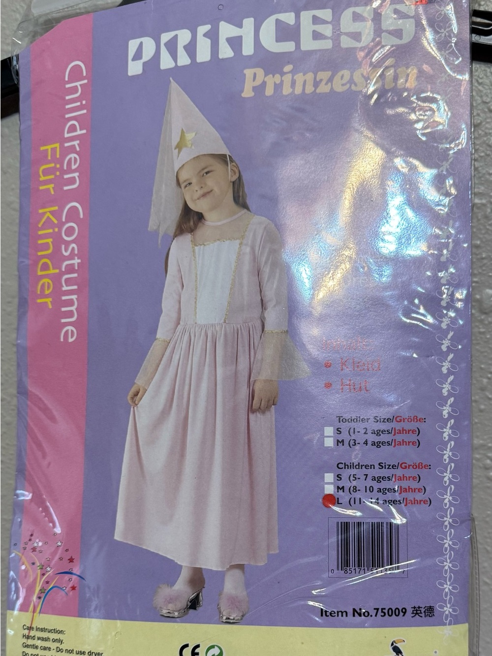 Princess Costume Dress and Cone Hat - Light Pink